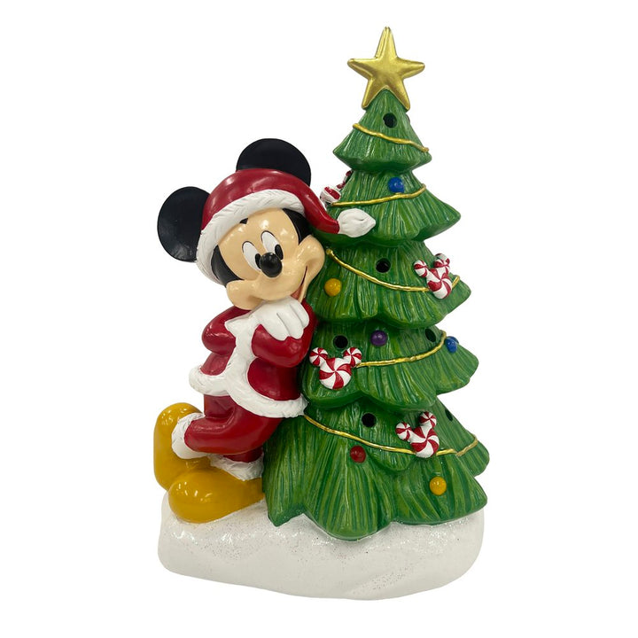 Mickey Holiday Statue with Light-Up Christmas Tree