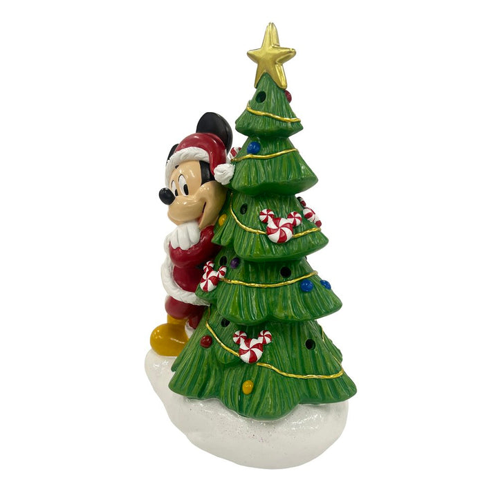 Mickey Holiday Statue with Light-Up Christmas Tree