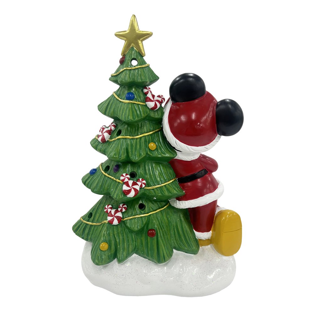 Mickey Holiday Statue with Light-Up Christmas Tree