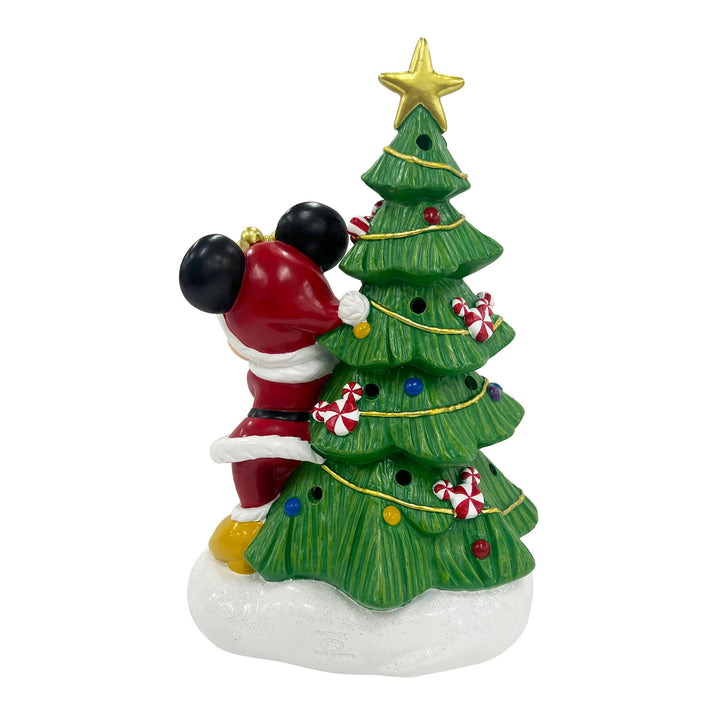 Minnie Holiday Statue with Light-Up Christmas Tree
