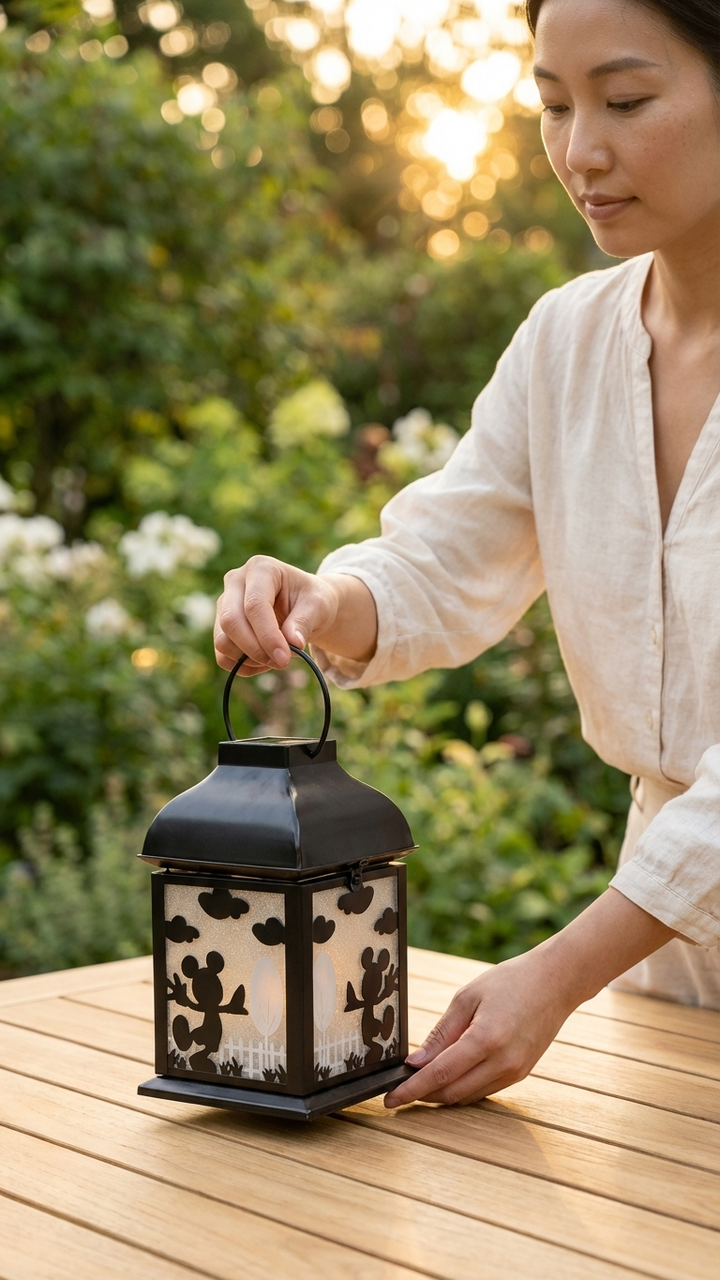Disney Garden - Mickey Solar Metal Lantern