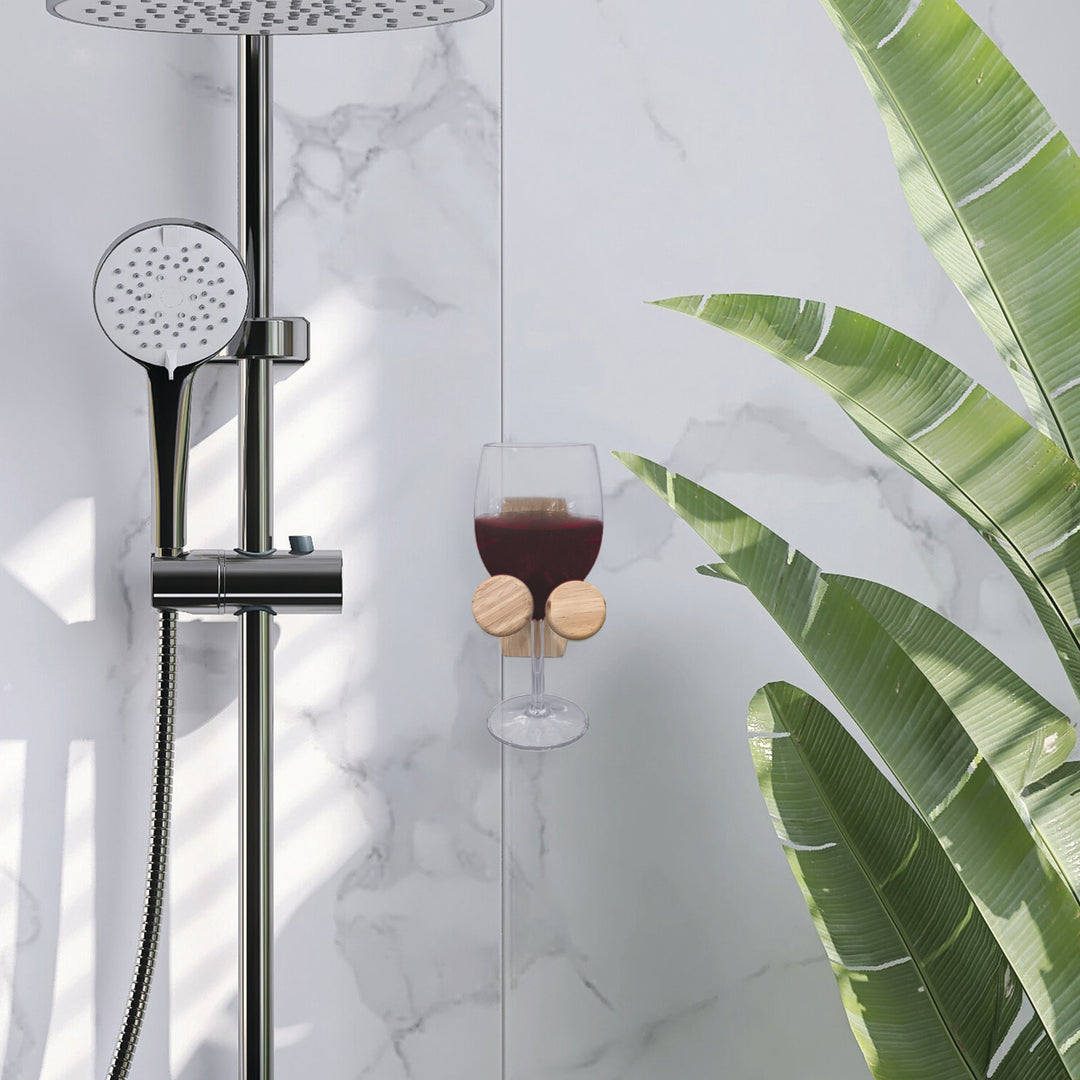 Bath Wine Holder & Wine Glass Set