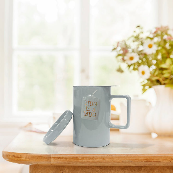 'Hug in a Mug' Tea Infuser Ceramic Mug