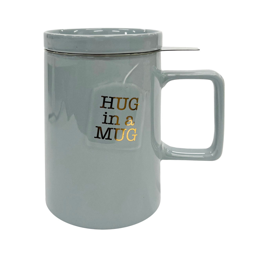 'Hug in a Mug' Tea Infuser Ceramic Mug
