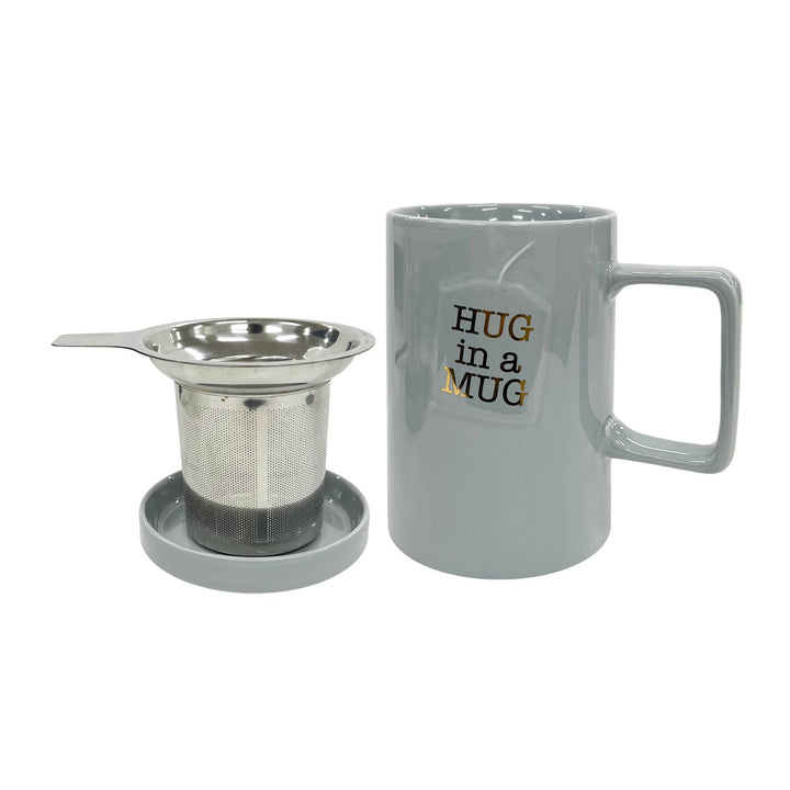 'Hug in a Mug' Tea Infuser Ceramic Mug