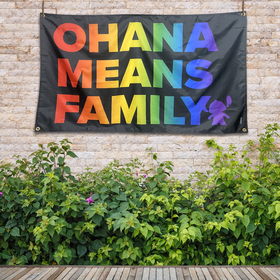 Disney Stitch Pride Banner - Ohana Means Family