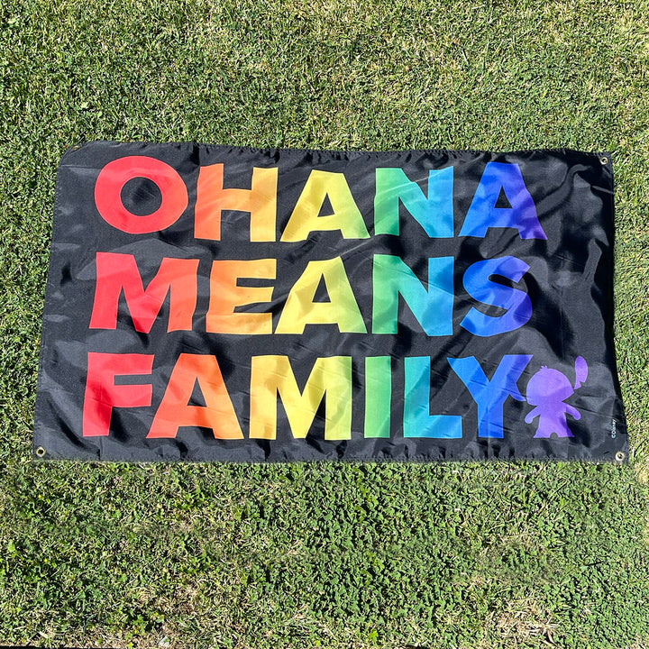 Disney Stitch Pride Banner - Ohana Means Family