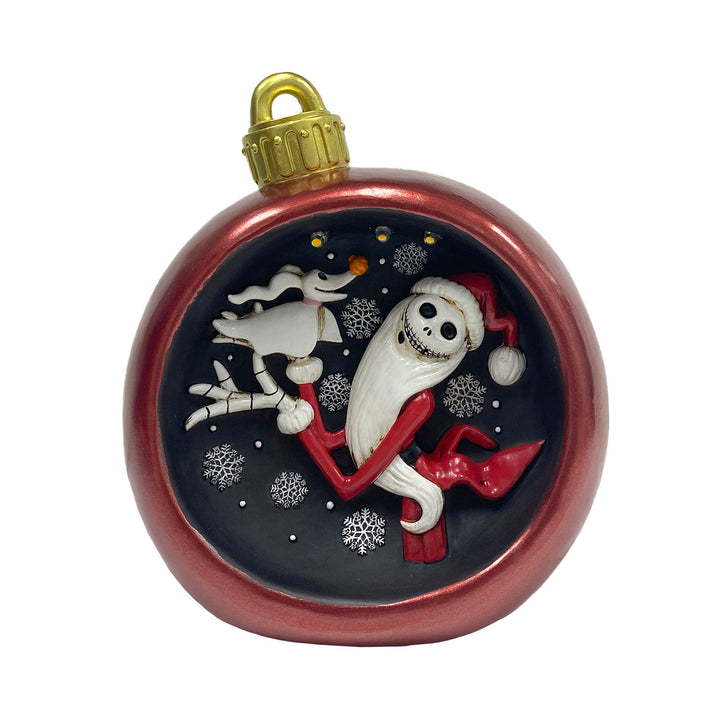 Santa Jack & Zero Light-Up Ornament Statue
