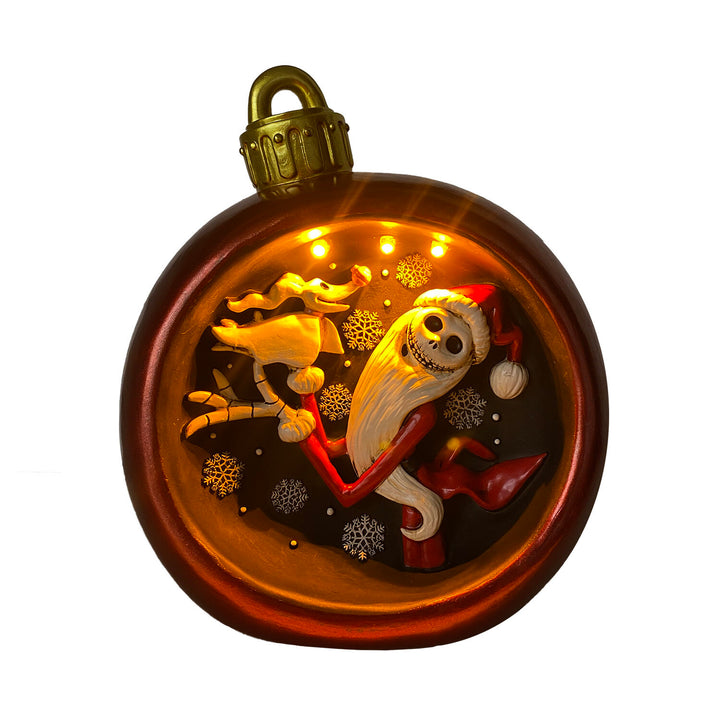 Santa Jack & Zero Light-Up Ornament Statue