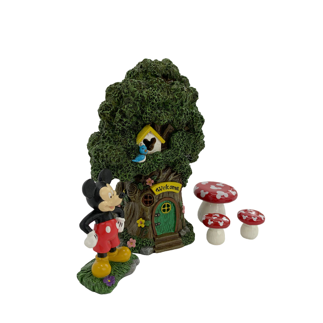 Mickey Mouse Miniature Garden Set with Solar Tree House