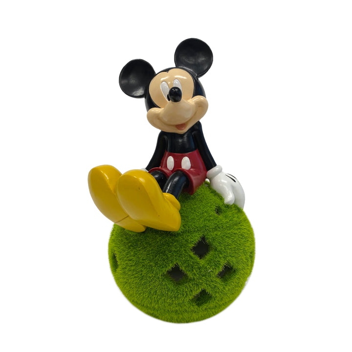 Mickey Solar Garden Statue Sitting on Flocked Ball