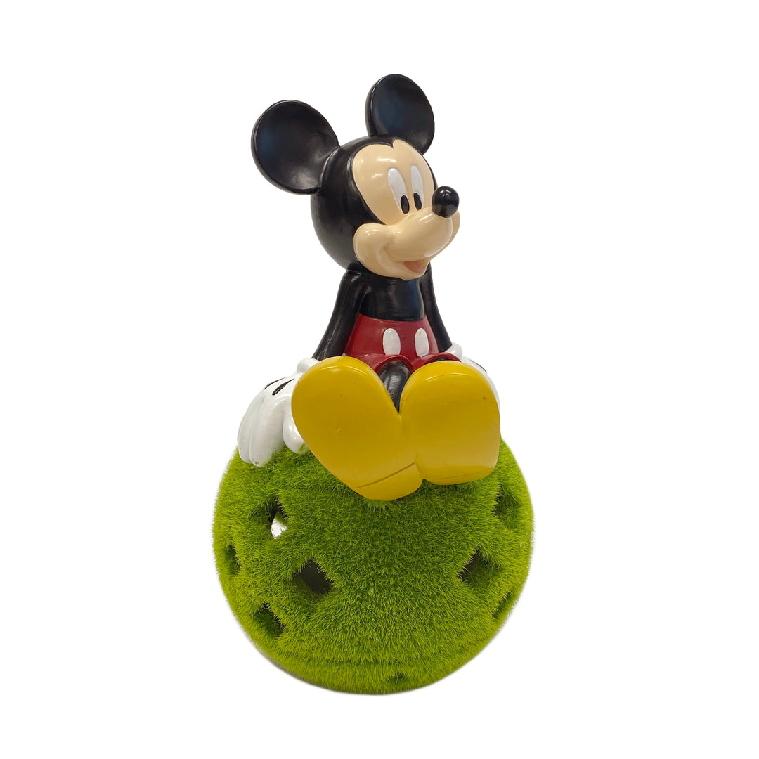 Mickey Solar Garden Statue Sitting on Flocked Ball