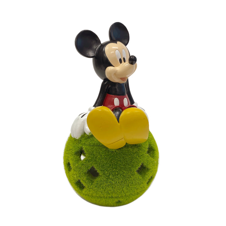 Mickey Solar Garden Statue Sitting on Flocked Ball