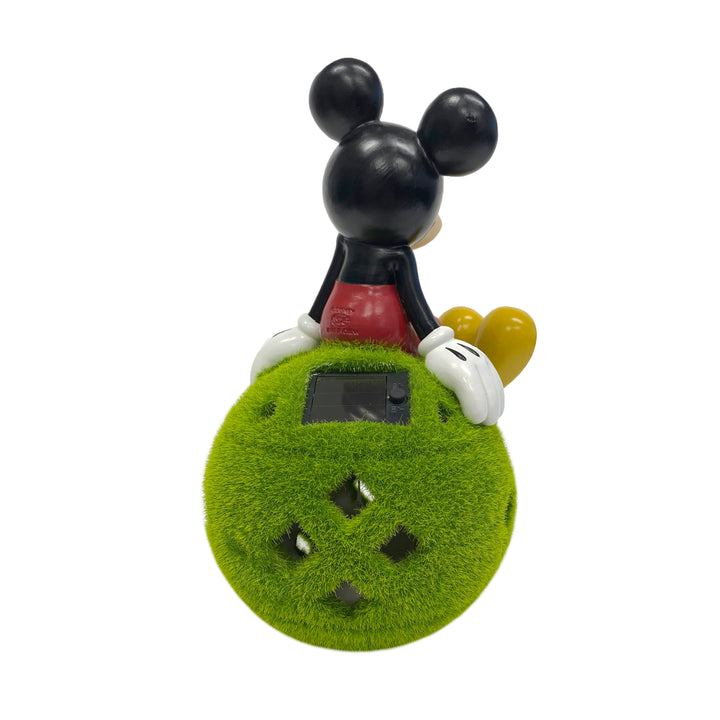 Mickey Solar Garden Statue Sitting on Flocked Ball