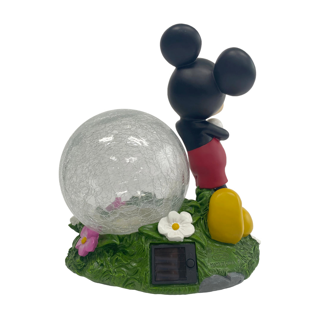 Mickey Solar Garden Statue with Crackle Glass Ball