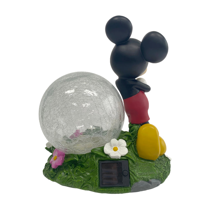 Mickey Solar Garden Statue with Crackle Glass Ball