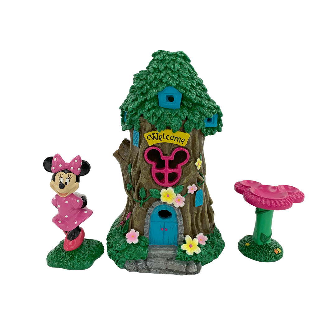 Minnie Mouse Miniature Garden Set with Solar Tree House