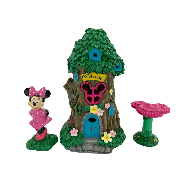Minnie Mouse Miniature Garden Set with Solar Tree House