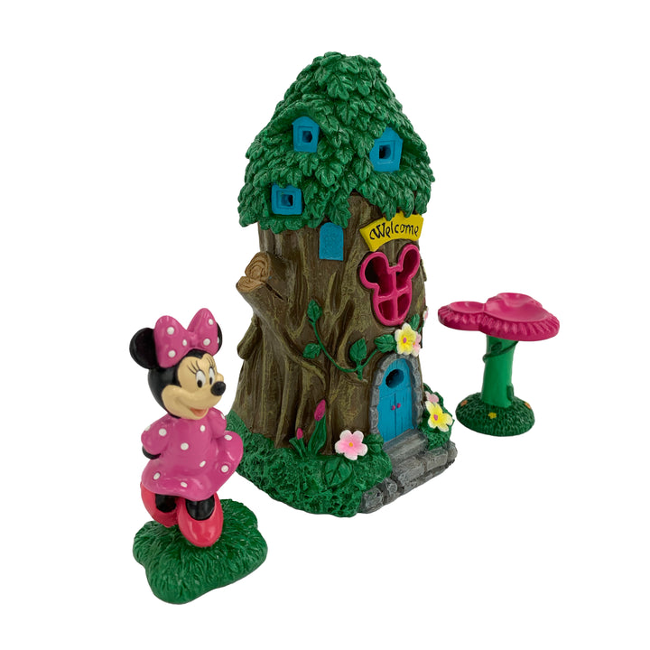 Minnie Mouse Miniature Garden Set with Solar Tree House