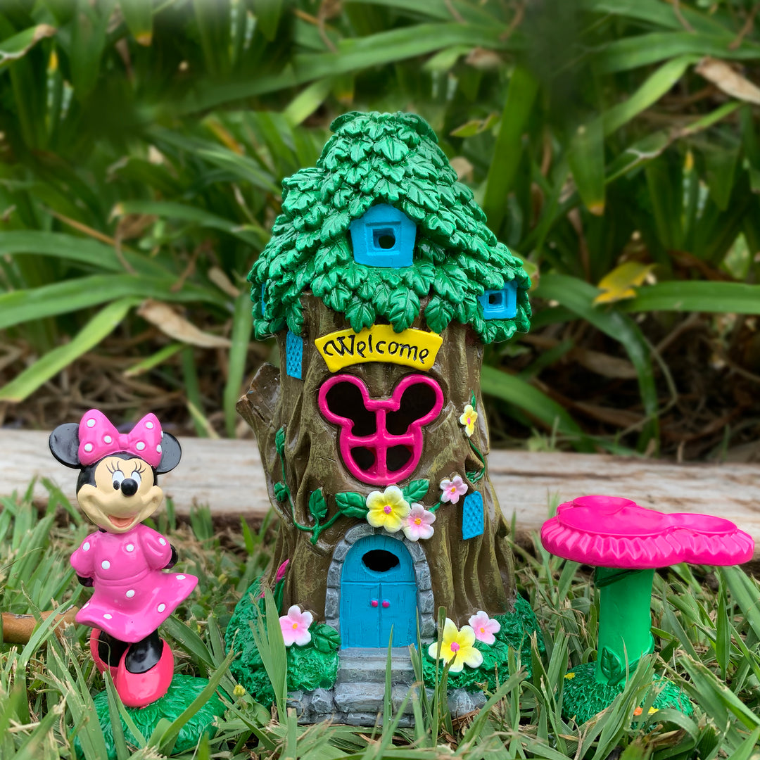 Minnie Mouse Miniature Garden Set with Solar Tree House