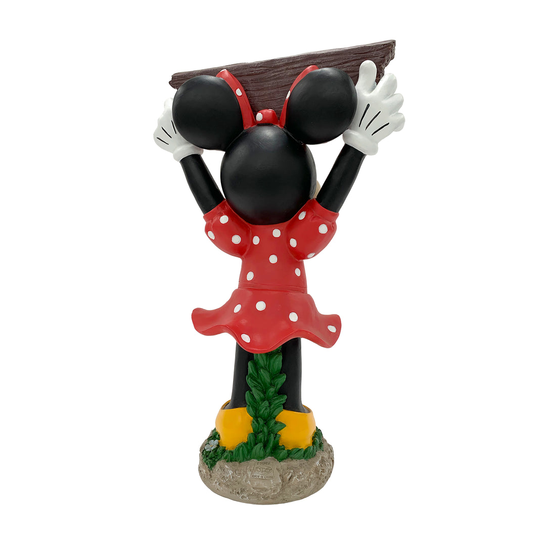Minnie Mouse Solar Statue Holding Welcome Sign