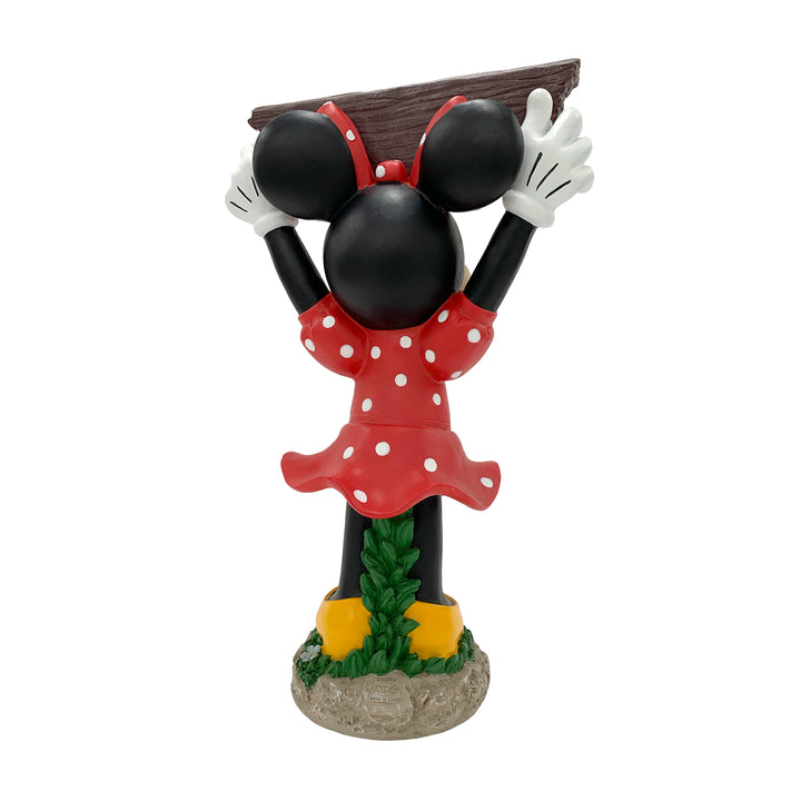 Minnie Mouse Solar Statue Holding Welcome Sign