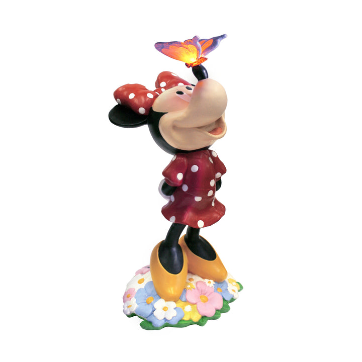 Minnie w/Butterfly Solar Garden Statue