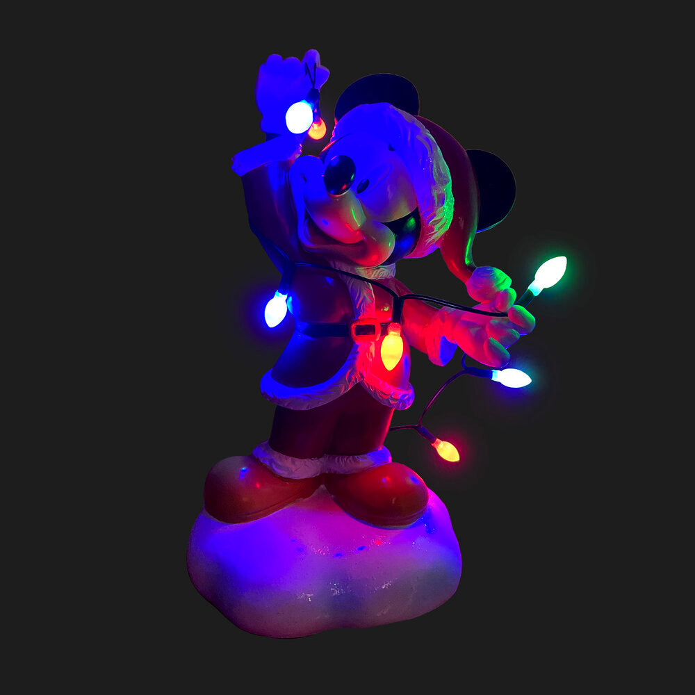 Mickey Holiday Statue with Light-Up Color String Lights