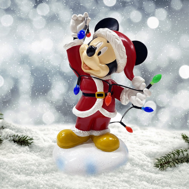 Mickey Holiday Statue with Light-Up Color String Lights