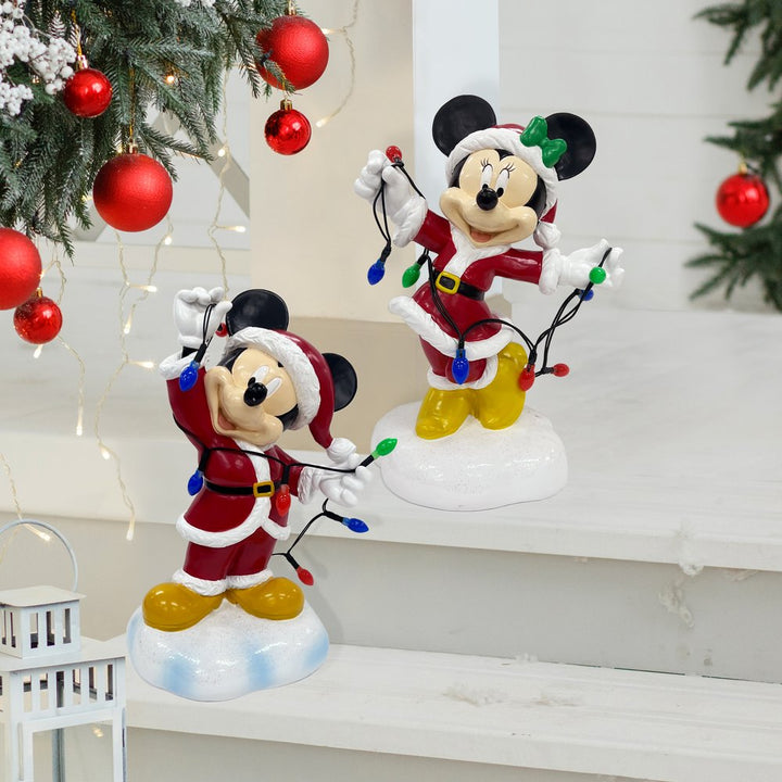 Mickey Holiday Statue with Light-Up Color String Lights