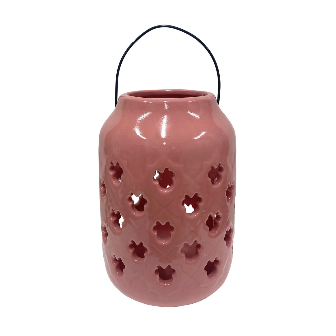 Minnie Ceramic Lantern - Rose Pink