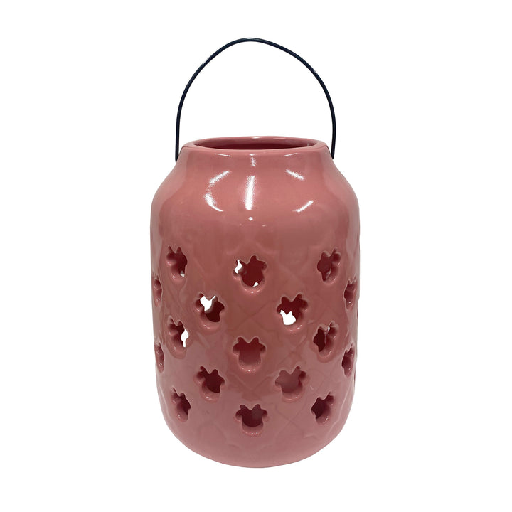 Minnie Ceramic Lantern - Rose Pink