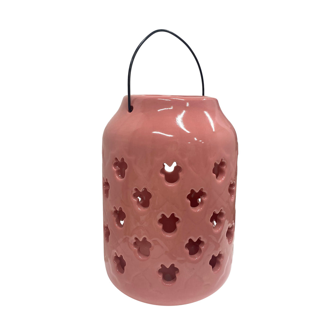 Minnie Ceramic Lantern - Rose Pink