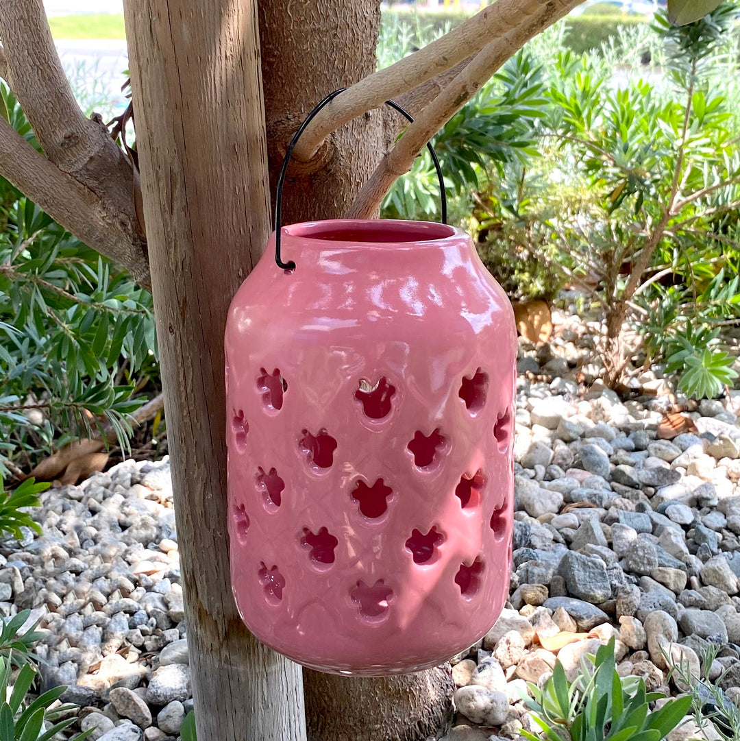 Minnie Ceramic Lantern - Rose Pink