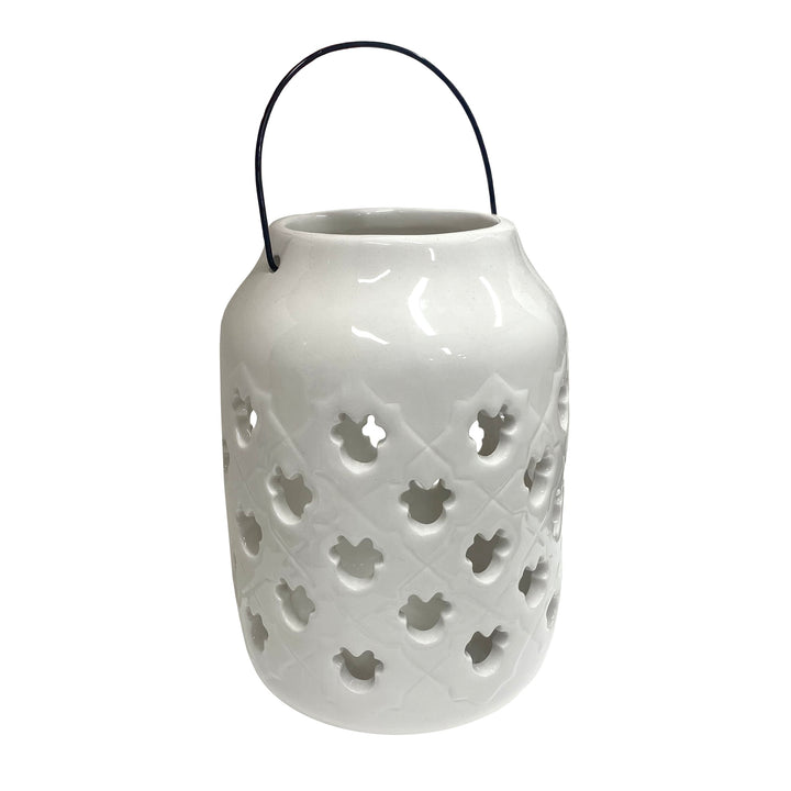 Minnie Ceramic Lantern - White