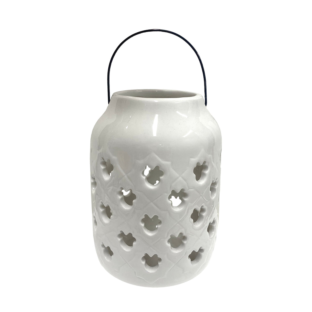 Minnie Ceramic Lantern - White