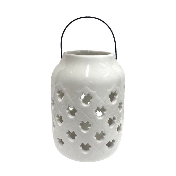 Minnie Ceramic Lantern - White