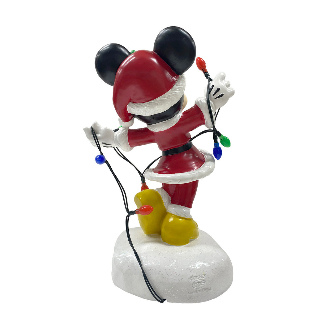 Minnie Holiday Statue with Light-Up Color String Lights