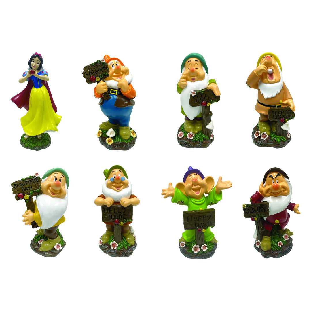 Snow White and Seven Dwarves Garden Statues Set (8 Pieces)