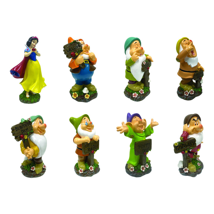 Snow White and Seven Dwarves Garden Statues Set (8 Pieces)