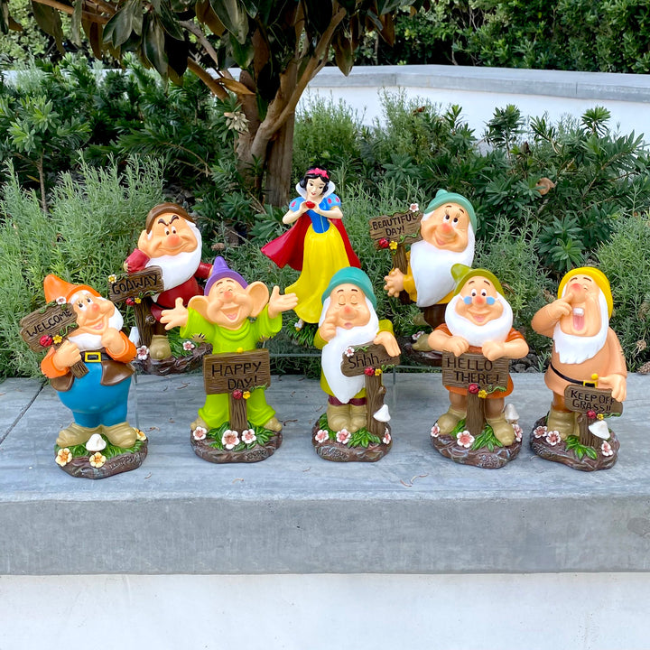 Snow White and Seven Dwarves Garden Statues Set (8 Pieces)