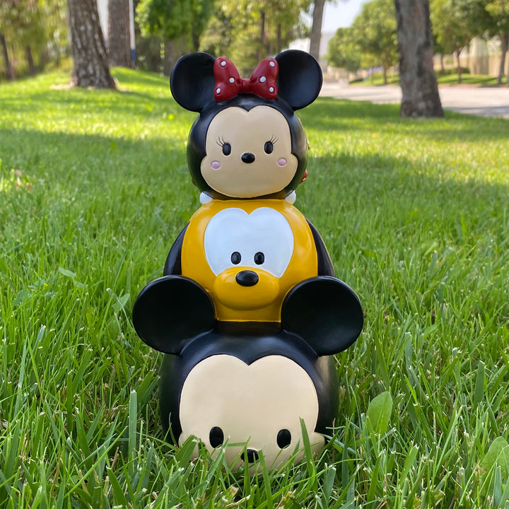 Tsum Tsum Garden Statue with Mickey Mouse, Minnie Mouse, and Pluto